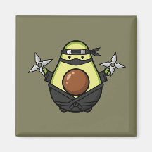 Cute Avocado Ninja Shuriken Warrior Illustration