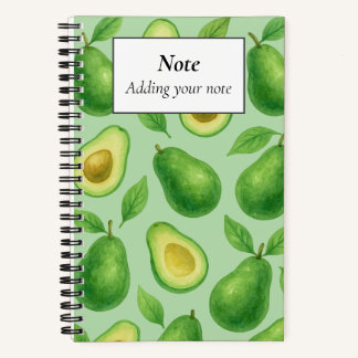 Cute Avocado pattern | Green Aesthetic Fruit gift Notebook