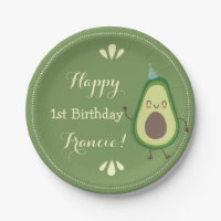 Cute Avocado Personalise Colourful 1st Birthday
