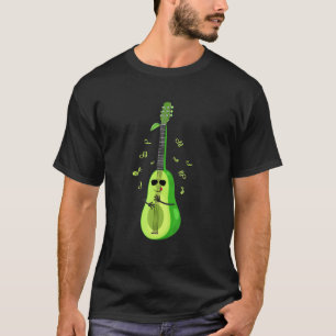 Cute Avocado Playing Guitar Acoustic Electric Musi T-Shirt
