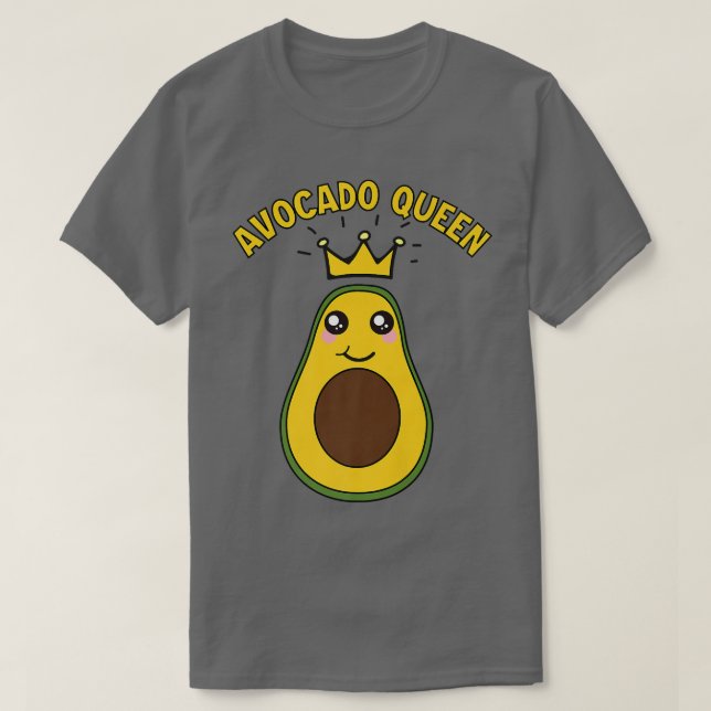 Cute Avocado Queen Funny Avocado Lover Girls Avoca T-Shirt (Design Front)