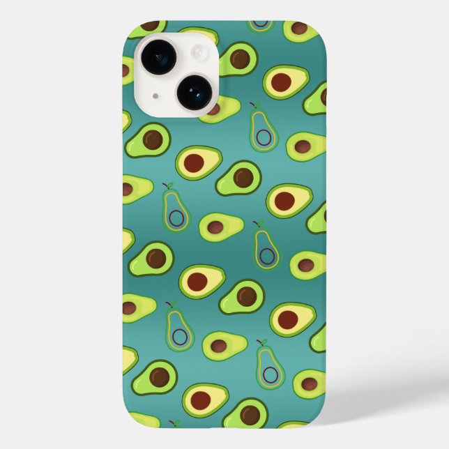 Cute Avocado slice summer Green gradient Pattern Case-Mate iPhone Case (Back)