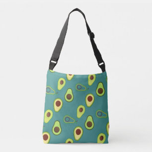 Cute Avocado slice summer Green gradient Pattern Crossbody Bag