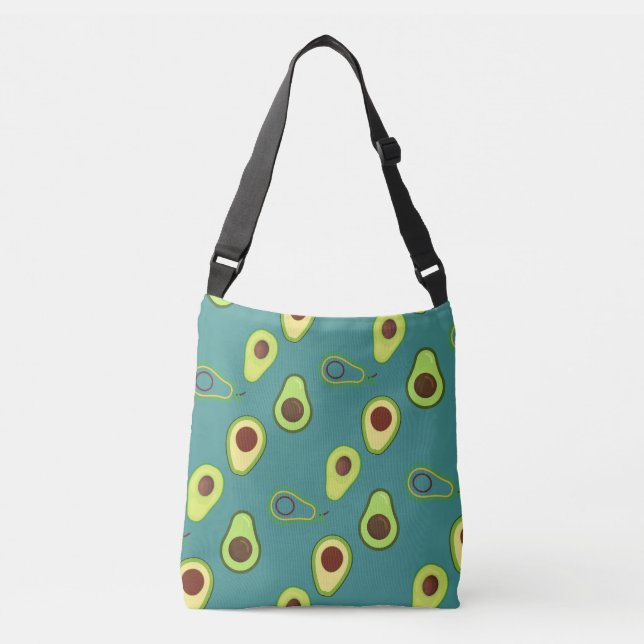 Cute Avocado slice summer Green gradient Pattern Crossbody Bag (Front)