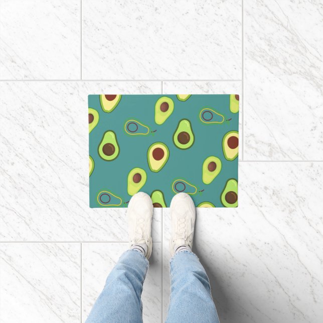 Cute Avocado slice summer Green gradient Pattern Doormat (Indoor)