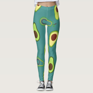Cute Avocado slice summer Green gradient Pattern Leggings