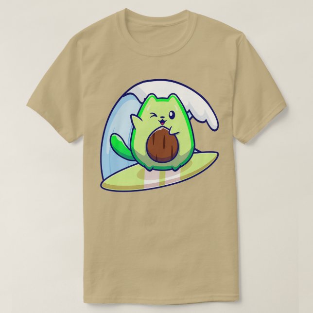 Cute Avocado Surfing Classic TShirt (Design Front)