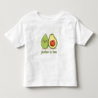 Cute Avocado Two Years Birthday Gift Kids T-shirt