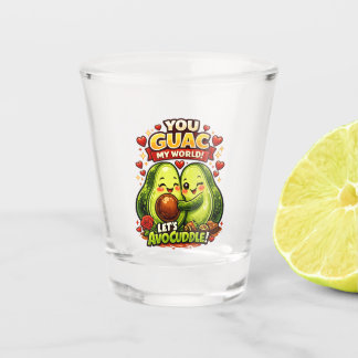 Cute Avocado Valentine’s Love Design, kawaii Love Shot Glass