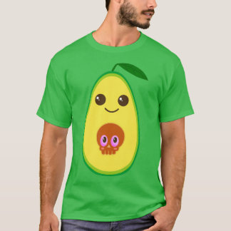 Cute Avocado With Skull Bone T-Shirt