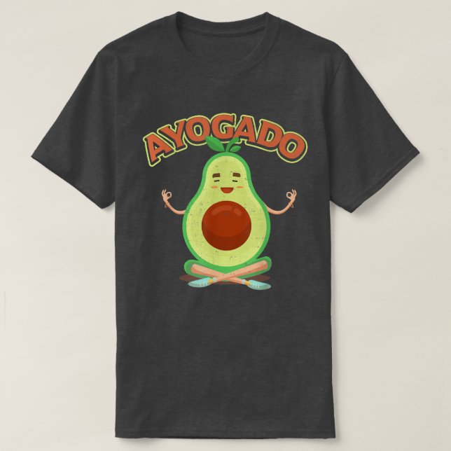 Cute Avocado YogaAyogado Healthy Eating  T-Shirt (Design Front)