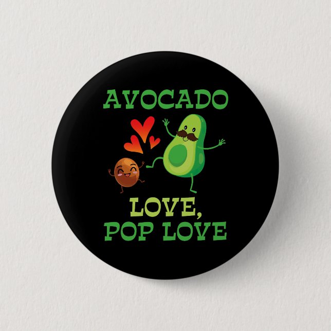 Cute Avocados Dancing Together Avocado Love Pop Lo 6 Cm Round Badge (Front)