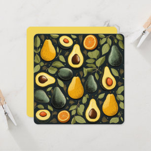 Cute avocados flat card