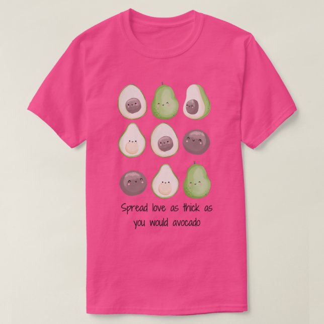 Cute Avocados In Love T-Shirt (Design Front)
