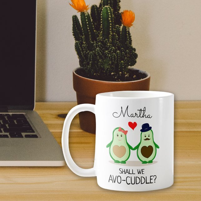 Cute Avocados, Shall We Avo-cuddle, Valentine´s  Coffee Mug (Creator Uploaded)