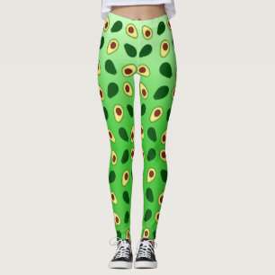 Cute Avocados slice summer green gradient Pattern Leggings