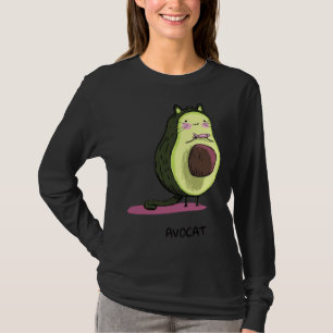 Cute Avocat Avocado Pink Cat Kitten Pun Healthy Ve T-Shirt