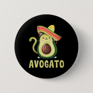 Cute Avogato Funny Cinco De Mayo Cat Avocado Kids  6 Cm Round Badge
