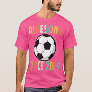 cute Awesome Since 2019 Soccer Player 3rd birthday T-Shirt