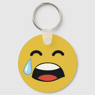 Cute aww don't cry emoji key ring
