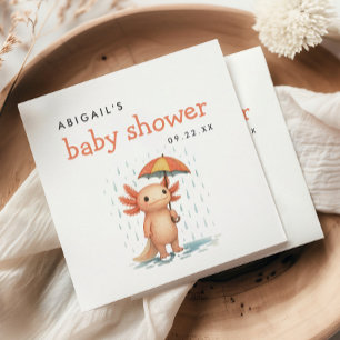 Cute Axolotl Baby Shower Napkin
