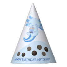 Cute Axolotl Blue Boba Tea Boys Birthday