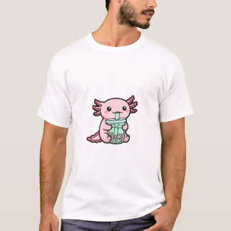 Cute Axolotl & Bubble Tea T-Shirt