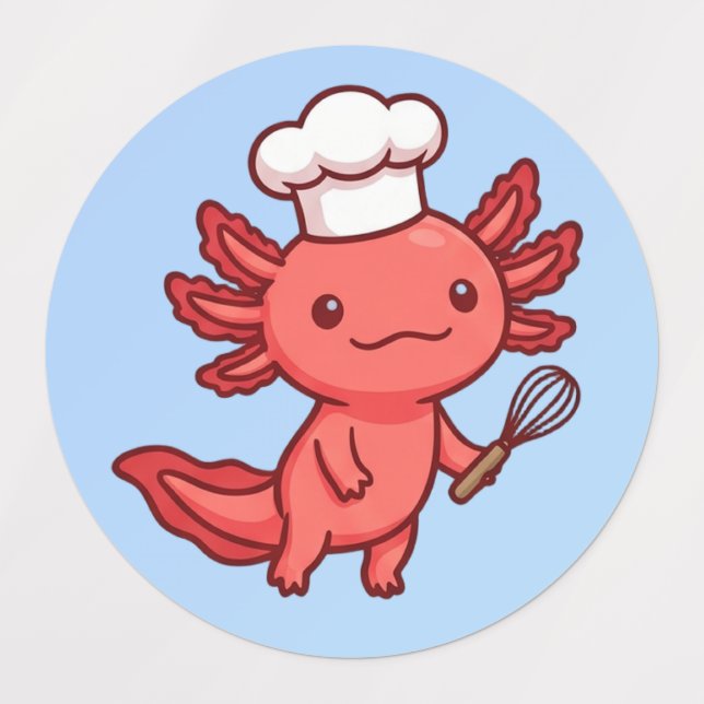 Cute Axolotl Characters Sticker Sheet (Design 3)