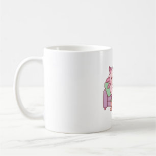 Cute Axolotl Chilling With Handphone Bubble Tea An Coffee Mug