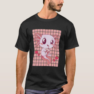 Cute Axolotl Drinking Strawberry Milk T-Shirt