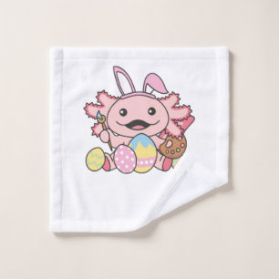 Cute Axolotl Easter With Easter Eggs As Easter Wash Cloth