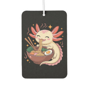 Cute Axolotl Eats Ramen Noodles Car Air Freshener