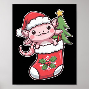 Cute Axolotl For Christmas Axolotl  Poster