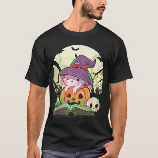 Cute Axolotl Halloween Costume Pumpkin Pastel Goth T-Shirt