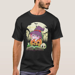 Cute Axolotl Halloween Costume Pumpkin Pastel Goth T-Shirt