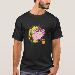 Cute Axolotl Halloween Costume Witch Pumpkin Candy T-Shirt