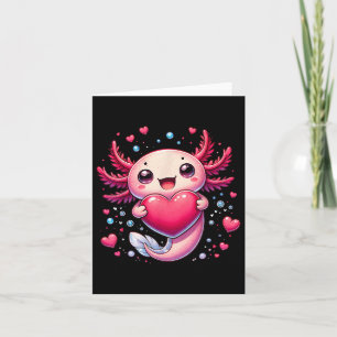 Cute Axolotl Heart Valentines Day For Girls Kids V Card