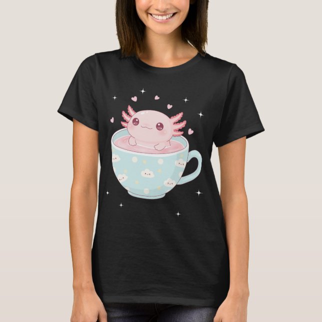 Cute axolotl in a cup T-Shirt (Front)