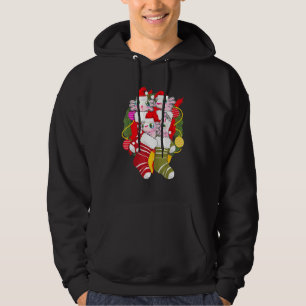 Cute Axolotl In Socks Christmas Santa Costume Fami Hoodie