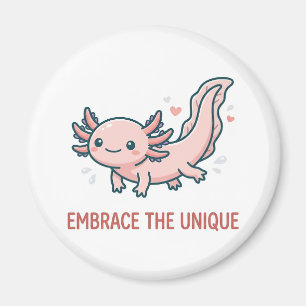 Cute axolotl inspiring magnet