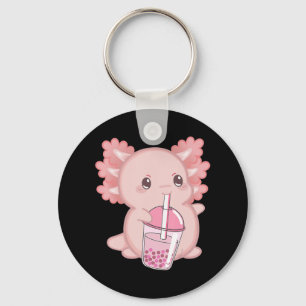 Cute Axolotl Japanese Strawberry Milk Anime Pink K Key Ring