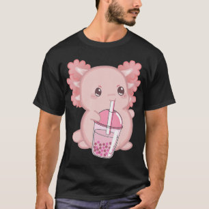 Cute Axolotl Japanese Strawberry Milk Anime Pink K T-Shirt