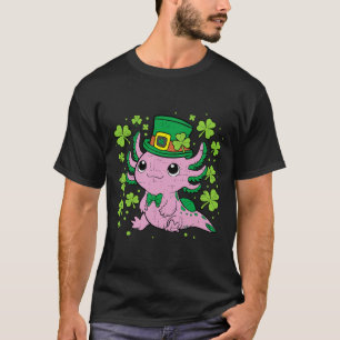 Cute Axolotl Kawaii Leprechaun St Patricks Day Sai T-Shirt