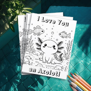 Cute Axolotl Kid's Colouring Page