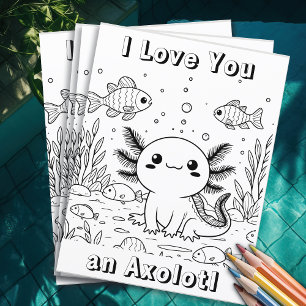 Cute Axolotl   Kid's Colouring Page