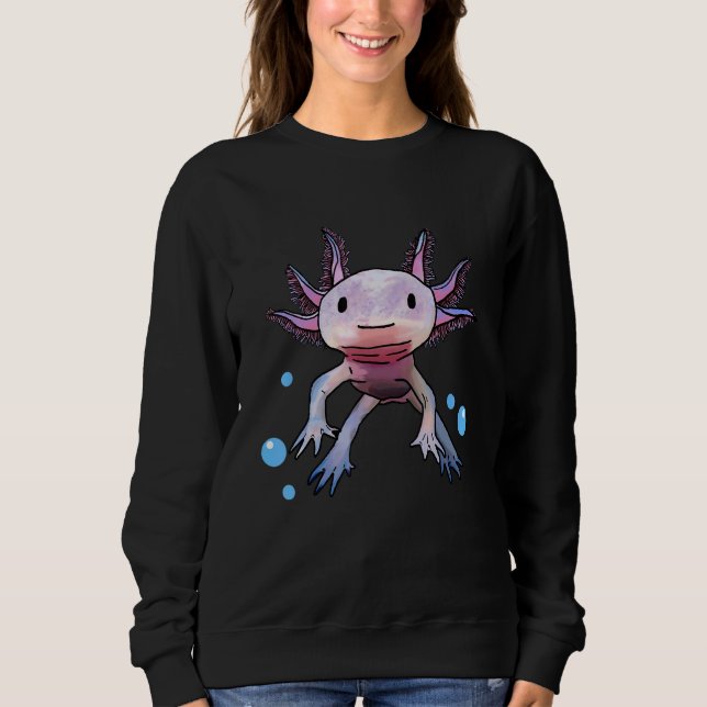 Cute Axolotl  Kids Youth Amphibian Mexican Walking Sweatshirt (Front)