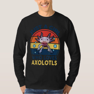 Cute Axolotl Kids Youth Just A Girl Who Loves Axol T-Shirt