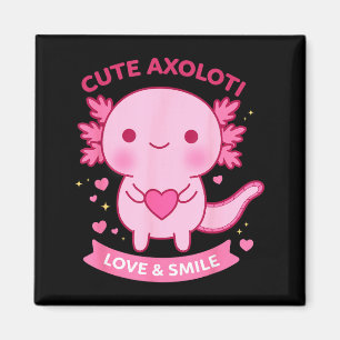 Cute Axolotl Love & Smile Kawaii Heart Animal Magnet