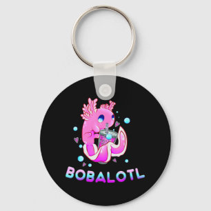 Cute Axolotl Lover Bobalotl Boba Kawaii Anime Japa Key Ring