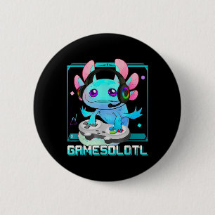 Cute Axolotl Lover Gamesalotl Gaming Axolotl Kids 6 Cm Round Badge